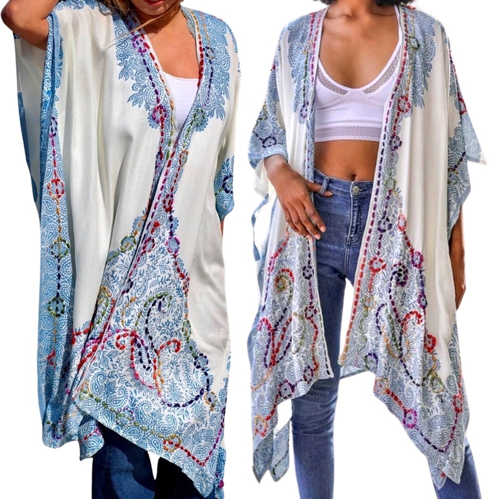 Colorful‎ Tapestry Stitch Kimono